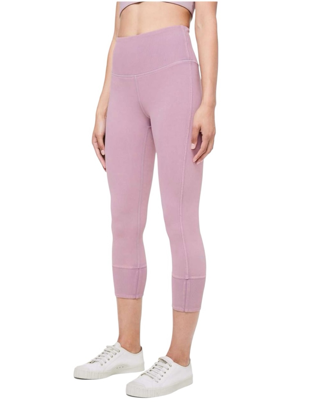 Lululemon Wunder Under Crop 23" *Ribbed Sz 12 Washed Antoinette